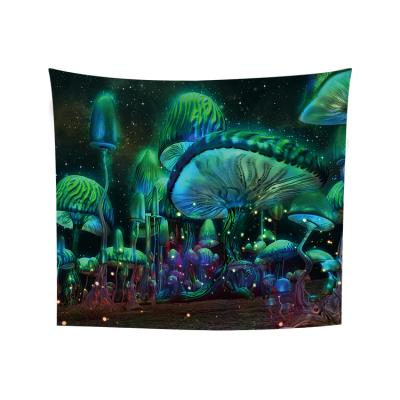 China Classic Psychedelic Starry Sky Mushroom Wall Tapestry Fantasy Plant Tapestry Trippy Wall Hanging For Home Decor for sale