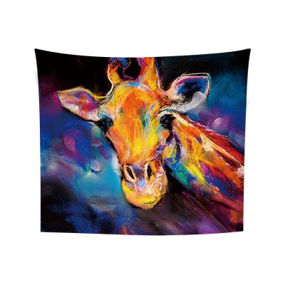 China Giraffe Tapestry, Classic Wildlife African Grassl and Fantasy Sunset Nature Landscape, Polyester Wall Hanging Tapestry for Living Decor for sale