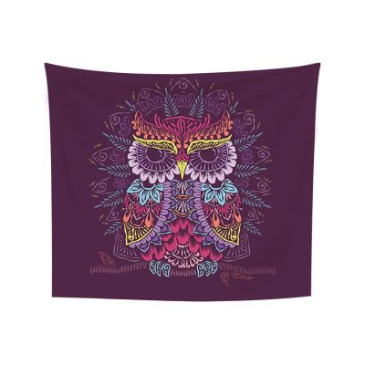 China Classic Psychedelic Owl Tapestry, Art Tapestry Wall Hanging Trippy, Blacklight Tapestries for Bedroom Living Room College Dorm Decor for sale