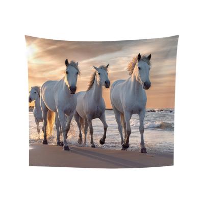 China Classic Horse Herd Run Fast in Dramatic Desert Dust Sunset Sky, Wall Hanging Decor Blanket for Bedrooms Living Room Dorm Decor for sale