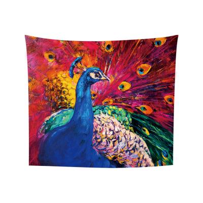 China Classic Peacocks in the Forest Pattern Digital Print Wall Fantasy Art Home Decor Tapestry for Living Room Bedroom Tapestry Wall Hanging for sale