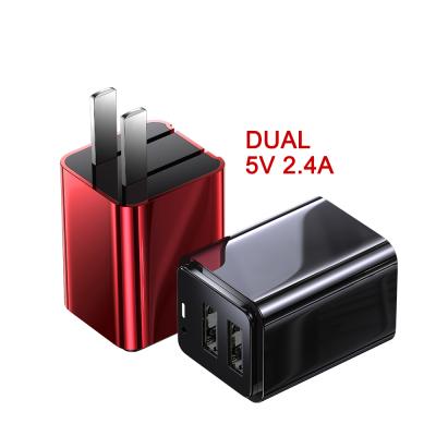 China Foldable Mobile Phone Wall Charger USB Socket Support Double Charging All Phones Quickly Compatible for sale