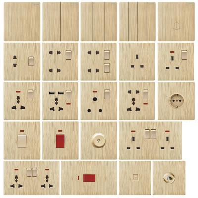 China Tin Phosphor Bronze Factory Direct Supply Power Panel Bedroom Control Wall Switchmultifunctional Gold Socket for sale