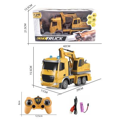 China 2021 New RC model car 6 channel 2.4G rc truck excavator toy Shantou chenghai remote control building toys for sale