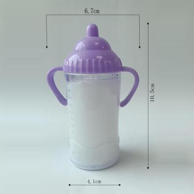 China Hot Selling Magic Doll Accessory Milk Bottle Toys With Handle Doll Accessory Baby Plastic Milk Bottle Toys High Quality for sale