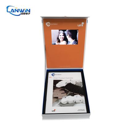 China Europe Customize Logo Magnetic Paper Gift Box 7 Inch LCD Display Promotional Video Gift Box for sale