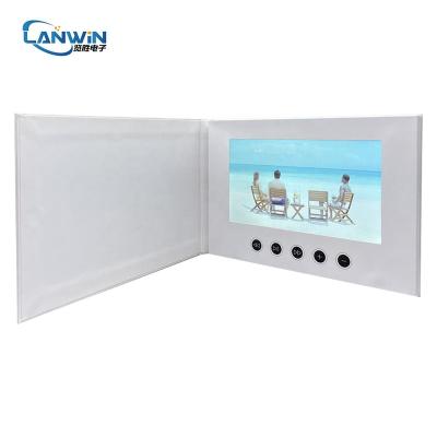 China Custom White Blank Europe A5 Digital Hd IPS Tft Video 7 Inch LCD Screen Brochure for sale