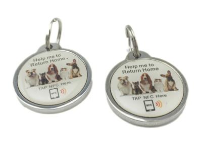 China NFC Animal ID Tags RFID Pet Key Ring UV CMYK Printing With  213 215 Chip for sale