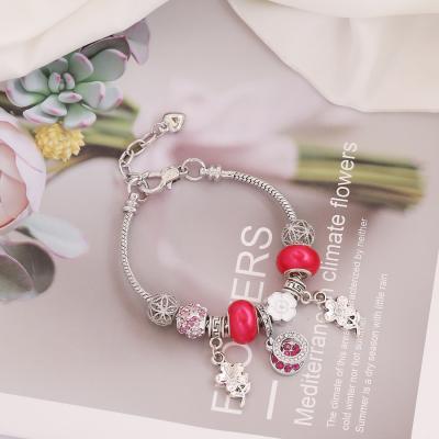 China Wholesale High Quality Handmade Women FASHIONABLE Diamond Crystal Beads Heart Bracelet Flower Charms Bracelet for sale