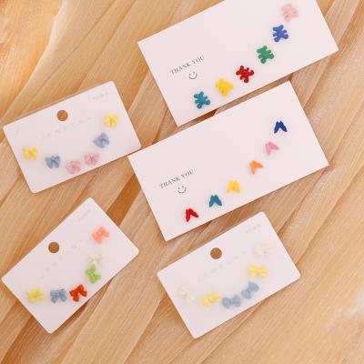 China Trendy Mixed Wholesale Fashion Cute Soft Butterfly Bear Bow Stud Earrings For Women Trend 2021New for sale