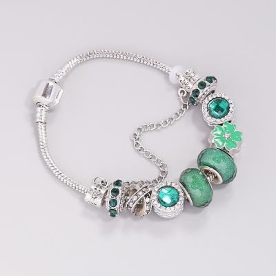 China New FASHIONABLE Green Colorful Chandelier Flower Beads Bracelet Fashion Silver Jewelry for sale