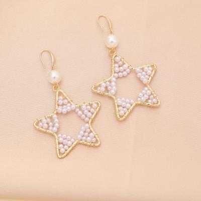 China FASHIONABLE Punk Pearl Five-pointed Star Drop Heart Shaped Stud Earrings For Women for sale