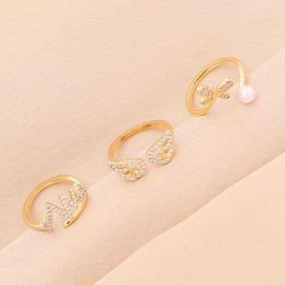 China FASHIONABLE Lightning Angel Butterfly Ring For Women Boho Ring for sale