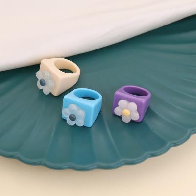 China FASHIONABLE Japanese and Korean Style Candy Color Rring Flower Ring For Women for sale