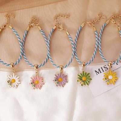 China TRENDY Small Daisy Bee Twist Rope Bracelet for Women Fashion Creative Jewelry for sale