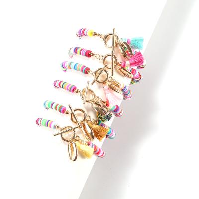 China Boho Style TRENDY Shell Tassel Rainbow Bracelet For Women for sale