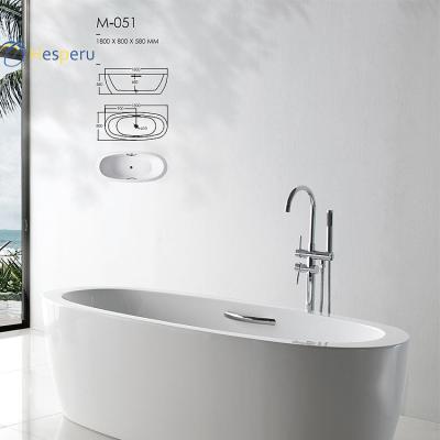 China High Quality Standard Size 1800 Free Standing Acrylic Solid Outdoor Bathtub For Bathroom for sale