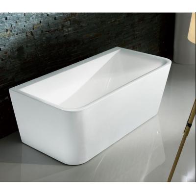 China Hotel Freestanding High Quality White Acrylic Bathtub Rectangular Bathtub Household for sale