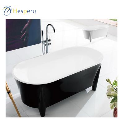 China Easy Free To Clean 1700mm Popular Black Color Bathtub Polishing Acrylic Freestanding Bathtub for sale