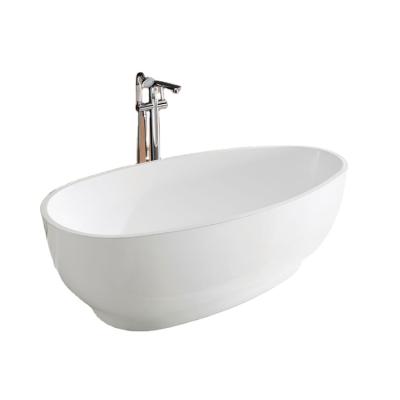 China Hotel Modern Household White Acrylic Round Bathtub Portable Bathroom Spa Free Standing Bathtub for sale