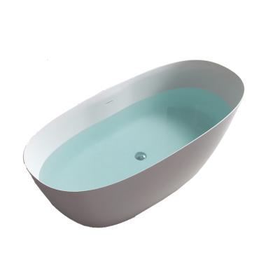 China 1600 New Arrival Badewanne Style Resin European Solid Outdoor Stone Freestanding Bathtub White Bathtub For Adults Bathroom for sale