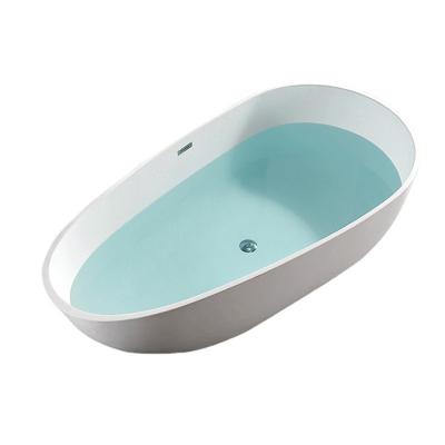 China Free Standing Bathtub Modern Solid Surface Matte White Artificial Stone Resin Soaking Bathtubs Free Standing Bathroom for sale