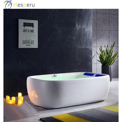 China 1800mm Jet Whirlpool Standalone Acrylic Bath Freestanding Tub 2 Person LED Massage Seamless Bottom Bathtub for sale