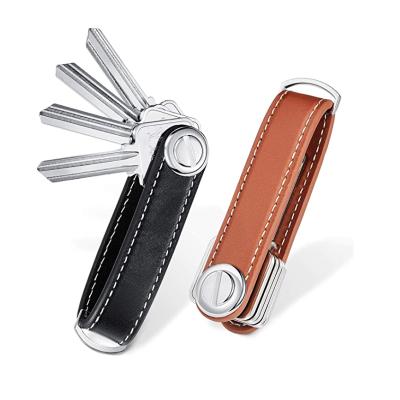 China Fashion Leather Key Organizer Compact Key Holder Folding Pocket Key Holder for sale