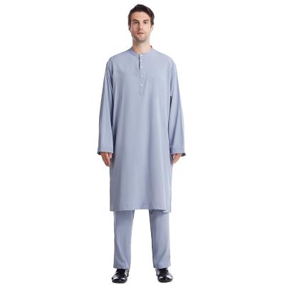 China Casual Men's Tunic Cotton Kurta Pajamas Indian Yoga Diwali Dress Islamic Plus Size Long Sleeve Thawb Set Dubai Pants And Thobes Men's Indian Diwali Dress for sale