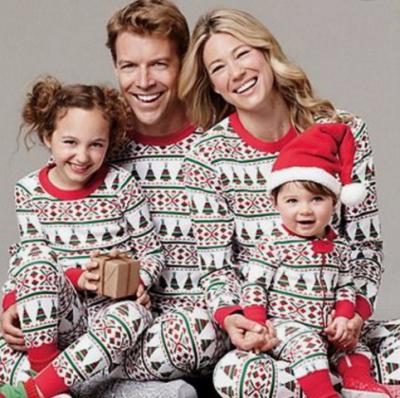 China 2022 New Arrival Kid Clothes QUICK DRY Kids Christmas Pajamas Long Sleeve Two Piece Sleepwear Printed Christmas Family Pajamas for sale