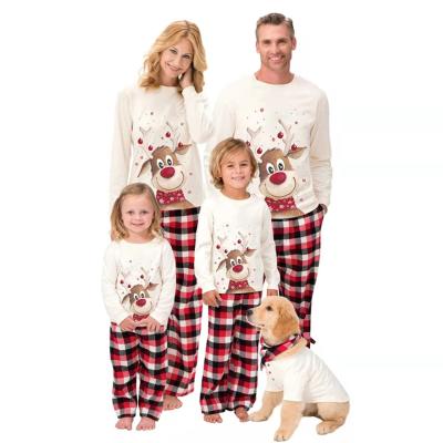 China Wholesale QUICK DRY Family Christmas Pajamas Parent-child Suit Christmas Matching Pajamas Sets Long Sleeve Nightgowns For Family for sale