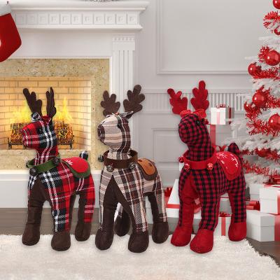 China Christmast Ornaments Plush Toys Christmas Cloth Decorations Sika Deer Dolls Wholesale Children's Gifts for sale