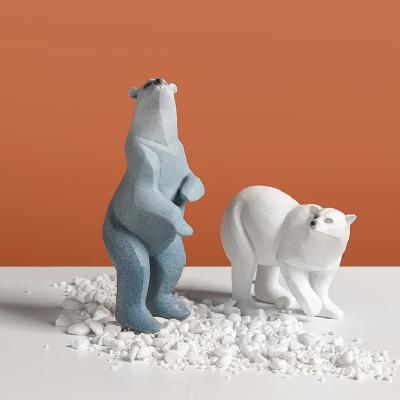 China Europe Hot Selling Home Decor Hotel Decoration Resin Sculpture Resin Cartoon Art Polar Bear Animal Resin Crafts Crafts for sale