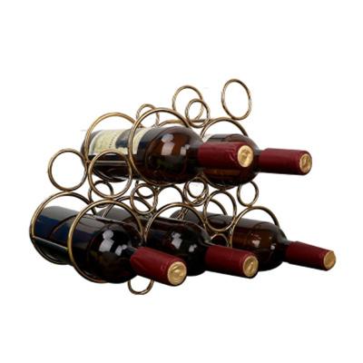 China Environmental Protection 2 Tiers Gold Stackable Wine Rack - Round Classic Style Metal Wine Racks for sale