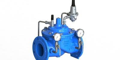 China Blue Color Water Pressure Control Valve With 2 Way Stainless Steel Pilot for sale