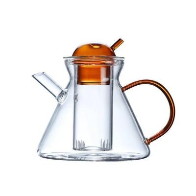 China 2022 New Design High Viable Tea Kettle 500ml Borosilicate Glass Teapot With Glass Infuser Teapot Wholesale Set for sale