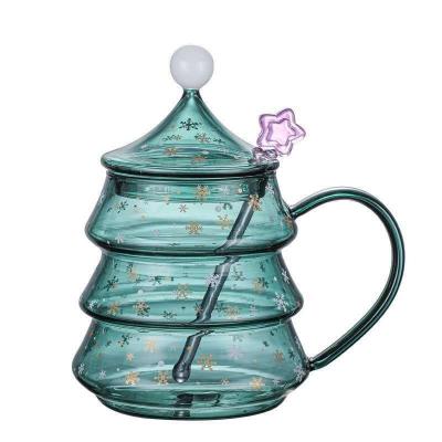 China 2022 Viable High Quality Nordic Christmas Snowglobe Mugs Gift Box Coffee Mug Christmas Tree Decoration Glass Mug for sale