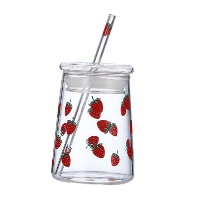 China Factory Directly Supply Good Price Disposable Clear Empty Box Glass Tumbler With Lid And Straw for sale