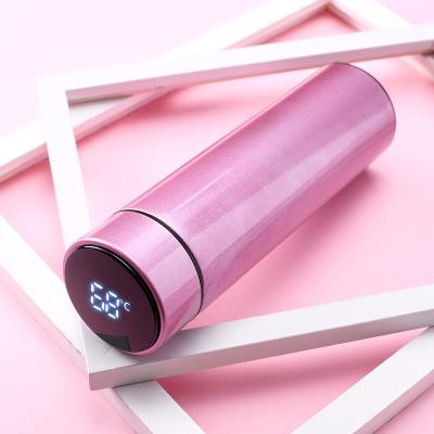 China Free Sample 500ml Disposable Smart Water Bottle Vacuum Insulated 304 Stainless Steel Drink Flasks Cups With Led Display for sale