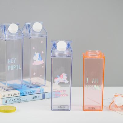 China Viable Custom Design 1000ml Water Flask Large Capacity Transparent Clear Plastic Water Bottle Milk Carton for sale