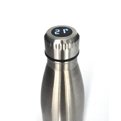 China Custom Logo Double Wall Stainless Steel PORTABLE Insulated Smart Vacuum Water Bottle With LED Temperature Display Lid for sale