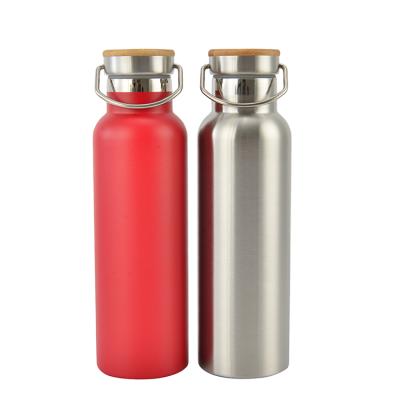 China Custom Logo 350/500/1000ml Double Wall Water Bottle PORTABLE Stainless Steel Vacuum Flasks With Metal Handle for sale