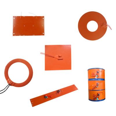 China Other 24v 12v 120v 220v Industrial Flexible 200 Degree Silicone Rubber Heater Pad Heater With Thermostat for sale