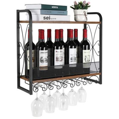 China Other Home Decor Wine Rack Wall Mounted Storage Solid Wood Wine Rack for sale