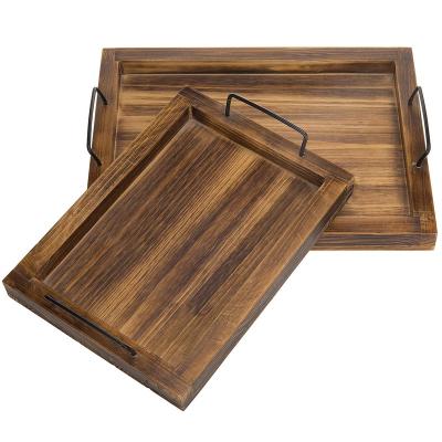 China Various Good Quality Rectangular Dish Food Serving Eco-friendly Solid Wood Wooden Tray For Household for sale