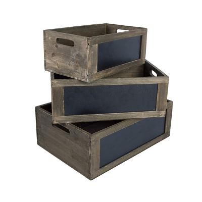 China Wholesale Eco-Friendly Universal Rustic Retro Wooden Single Slat Box Wooden Box Storage Box Crates for sale