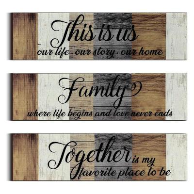 China Art Decor Cheap Hot Sale Decorations Rustic Home Decor Wall Hanging Sign Wood For Living Room for sale