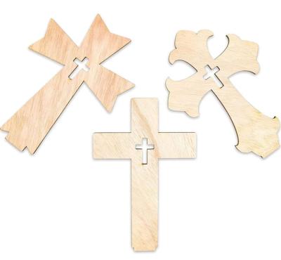 China Light Brown Modern Style Wooden Cross Stand Cross for sale