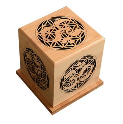 China Creative Chinese Wooden Incense Box Incense Cavity Carved Retro Four-sided Censer Bedroom Incense Box for sale