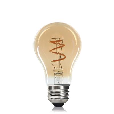 China Vintage Base Edison Flexible Filament Led Bulb A60 Amber Edison Bulbs 4W 6W 8W B22 E26 E27 Led Filament Light Bulbs for sale